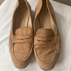 Tan Suede Loafers for Women